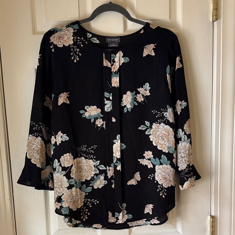 Van Heusen Black Floral Blouse